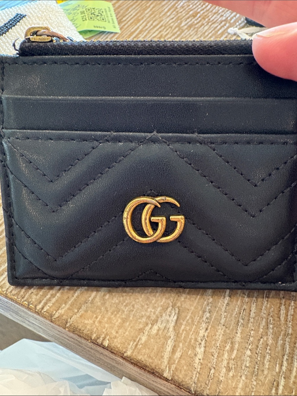 ❤️❤️❤️Double G GUCCI GG Marmont Leather Key Chain Wallet - Picture 2 of 8